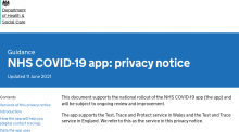 NHS COVID-19 app: privacy notice [Updated 11th June 2021]